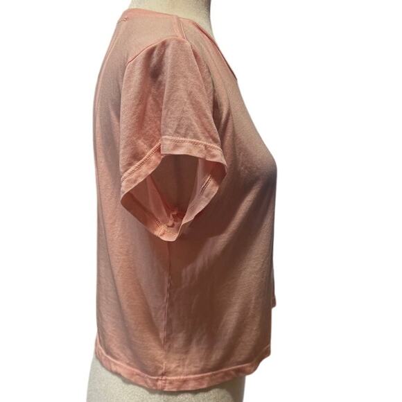 Reformation 100% Tencel Cropped Tee Shirt Pink Size S - Picture 3 of 6
